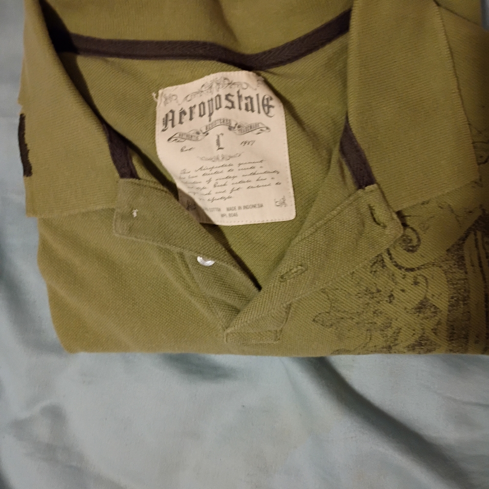 Aeropostale Green Lightweight Shirt Jacket with Durable Fabric